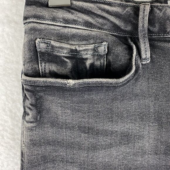 Frame Jeans Womens Size 2 (29x25.5) Gray Le One Crop Mini Boot Stretch Denim - Picture 3 of 15